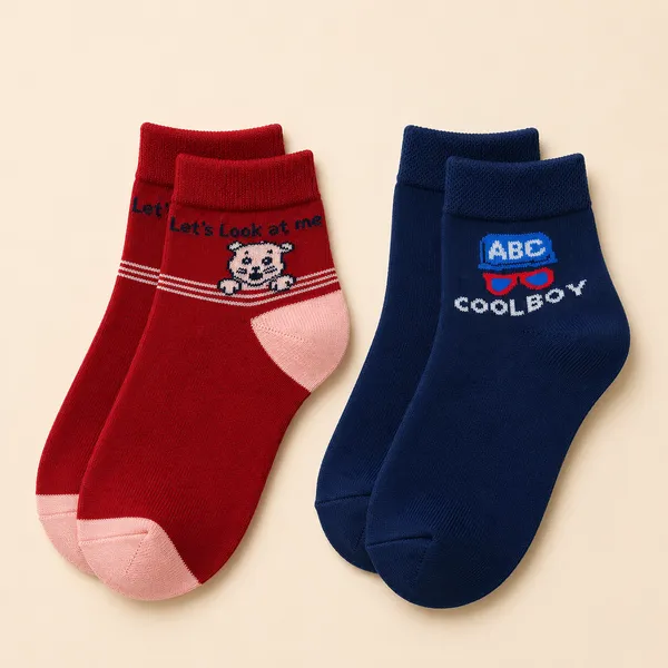 Kids_Assorted_Ankle_Socks_Pack_of_2_|_Soft_&_Breathable_Cotton_Blend_|_Everyday_Casual_Socks_|_Random_Design_(2_Pairs)