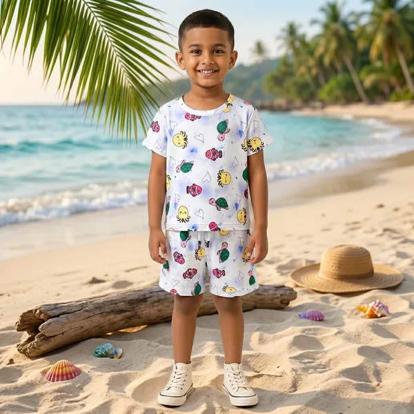 DOLPHIN_CUTE_CARTOON_PRINTED_KIDS_CO-ORD_SET_(T-SHIRT_&_SHORTS_COMBO)_�_FUN_SUMMER_COLLECTION
