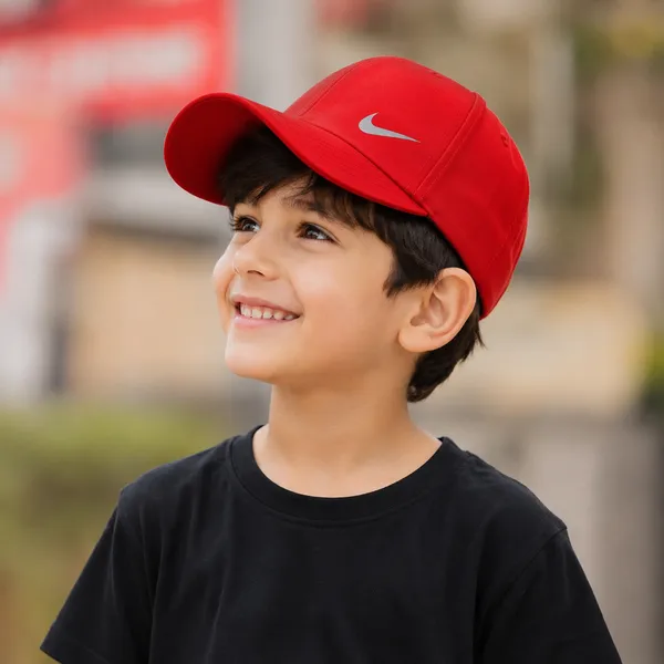 Kids_Nike_Style_Sports_Baseball_Cap_for_Boys_&_Girls_|_Adjustable_Cotton_Summer_Sun_Cap_|_Red