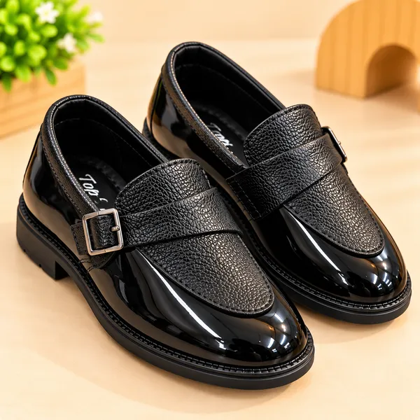 KIDS_BOYS_CLASSIC_BLACK_BUCKLE_LOAFER_SHOES