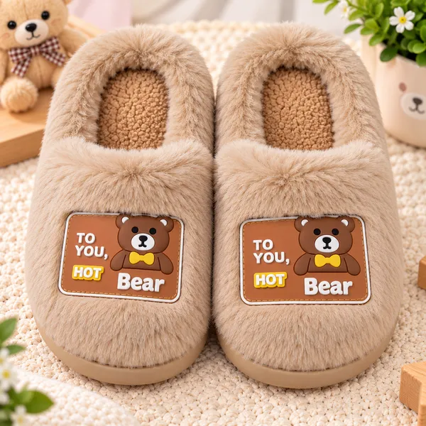 KIDS_FLUFFY_TEDDY_BEAR_WINTER_SLIPPERS