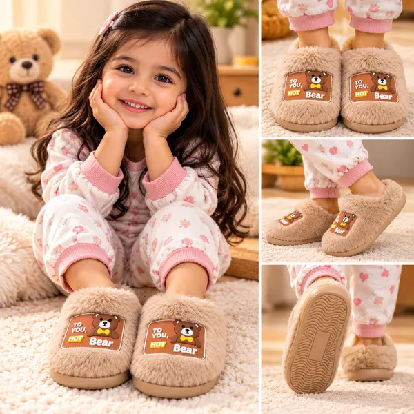 KIDS_FLUFFY_TEDDY_BEAR_WINTER_SLIPPERS