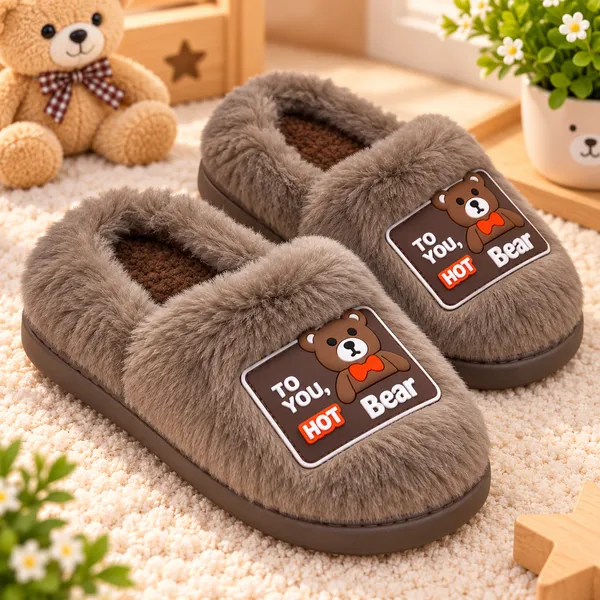KIDS_FLUFFY_TEDDY_BEAR_WINTER_SLIPPERS