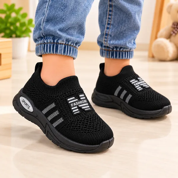 KIDS_KNIT_BLACK_SPORTS_SLIP-ON_SHOES