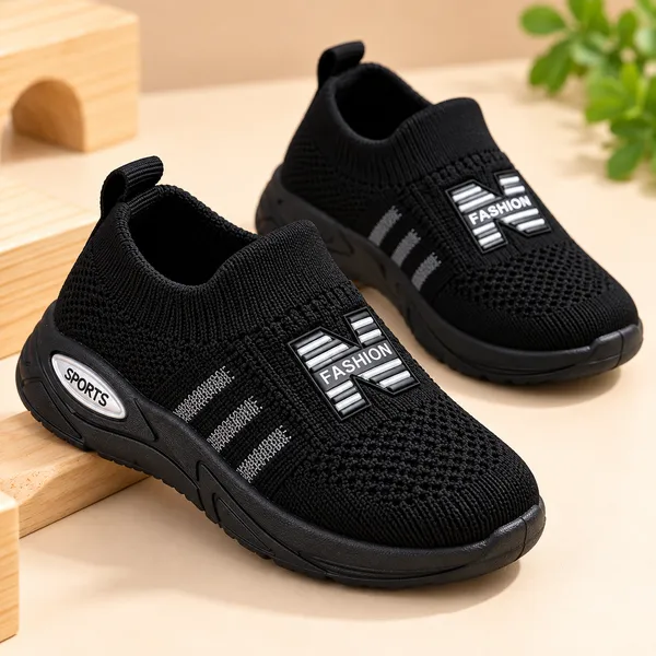 KIDS_KNIT_BLACK_SPORTS_SLIP-ON_SHOES