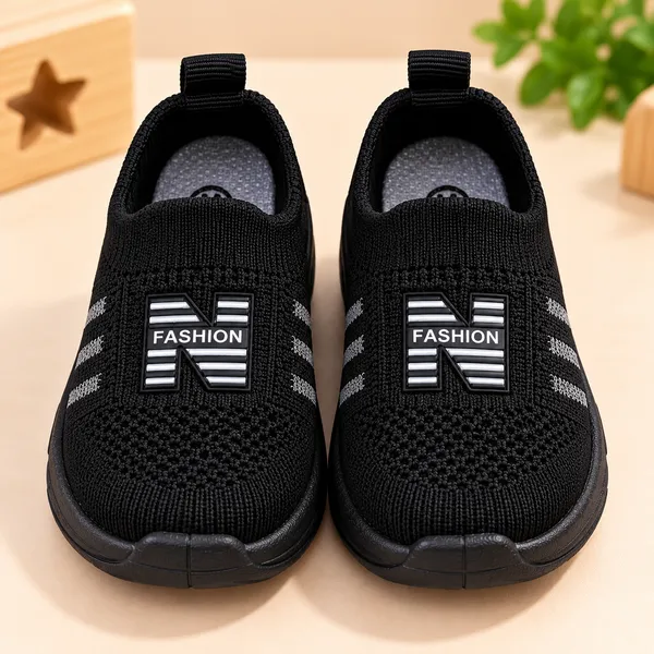 KIDS_KNIT_BLACK_SPORTS_SLIP-ON_SHOES