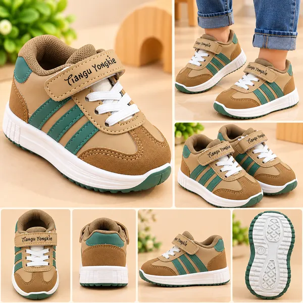 KIDS_TAN_&_GREEN_SPORTY_VELCRO_SNEAKERS