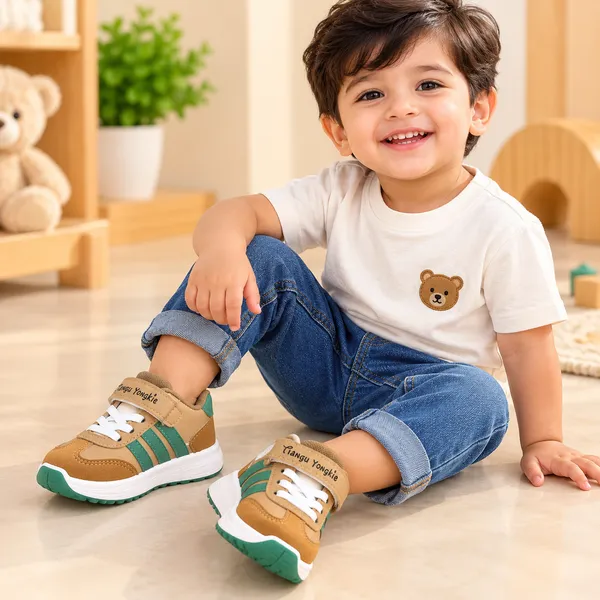 KIDS_TAN_&_GREEN_SPORTY_VELCRO_SNEAKERS