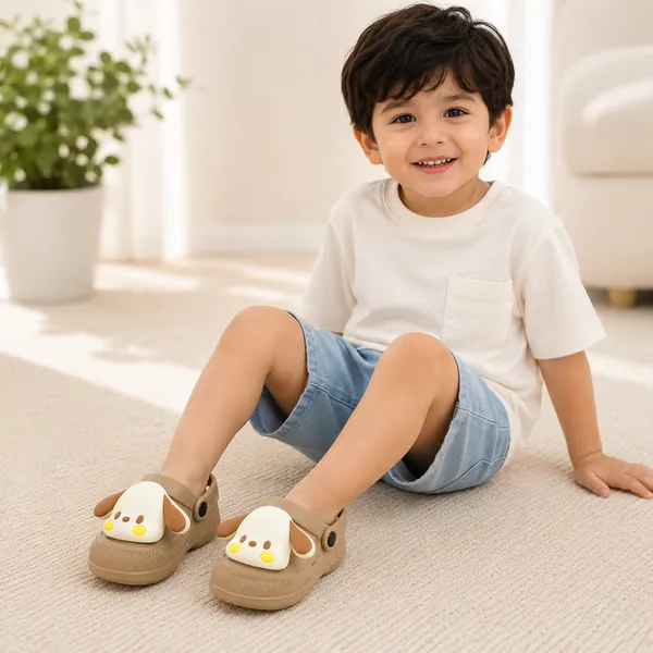 Kids_Beige_LED_Light-Up_EVA_Clogs_with_Cute_Puppy_Charm