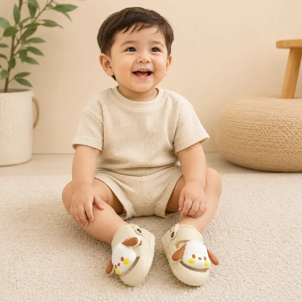 Kids_Beige_LED_Light-Up_EVA_Clogs_with_Cute_Puppy_Charm