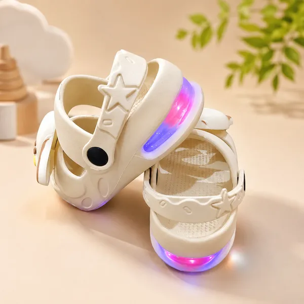 Kids_Beige_LED_Light-Up_EVA_Clogs_with_Cute_Puppy_Charm