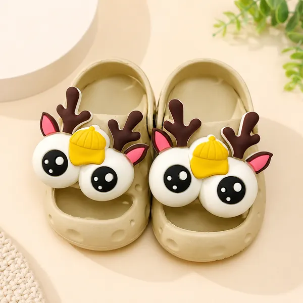 Kids_Beige_Lightweight_EVA_Clogs_with_Cute_Reindeer_Charm