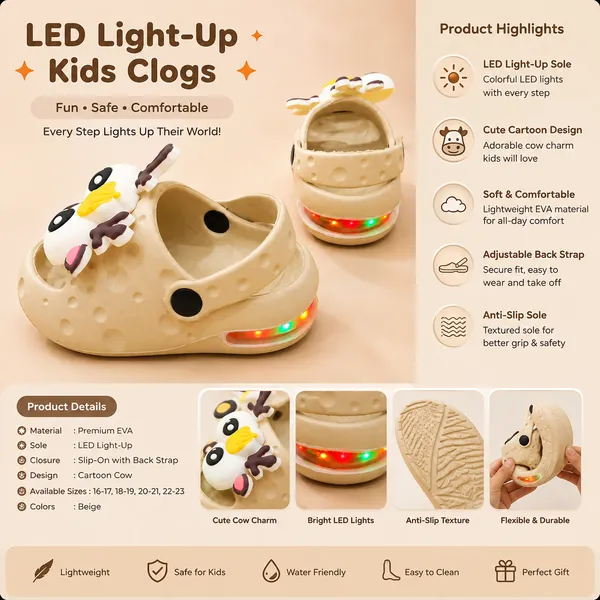 Kids_Beige_Lightweight_EVA_Clogs_with_Cute_Reindeer_Charm