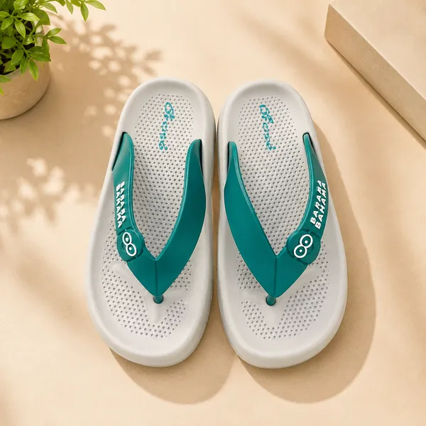 Kids_White_&_Teal_Lightweight_EVA_Flip-Flop_Slippers