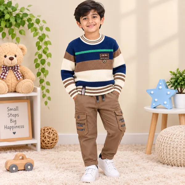 LS_Wools_Boys_Full_Sleeve_Striped_Sweater_With_Cargo_Pants_Set