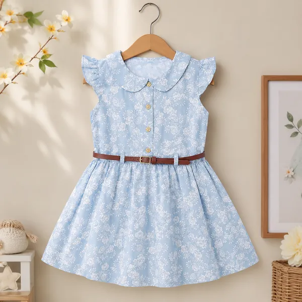 Girls_Floral_Printed_Cotton_Fit_&_Flare_Dress_|_Soft_&_Comfortable_Casual,_Party_&_Summer_Wear_Dress_for_Girls_|_Stylish_A-Line_Kids_Dress_with_Belt