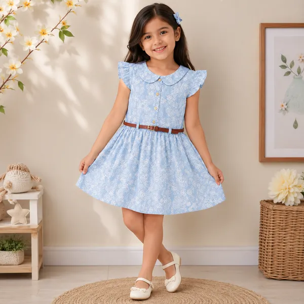 Girls_Floral_Printed_Cotton_Fit_&_Flare_Dress_|_Soft_&_Comfortable_Casual,_Party_&_Summer_Wear_Dress_for_Girls_|_Stylish_A-Line_Kids_Dress_with_Belt