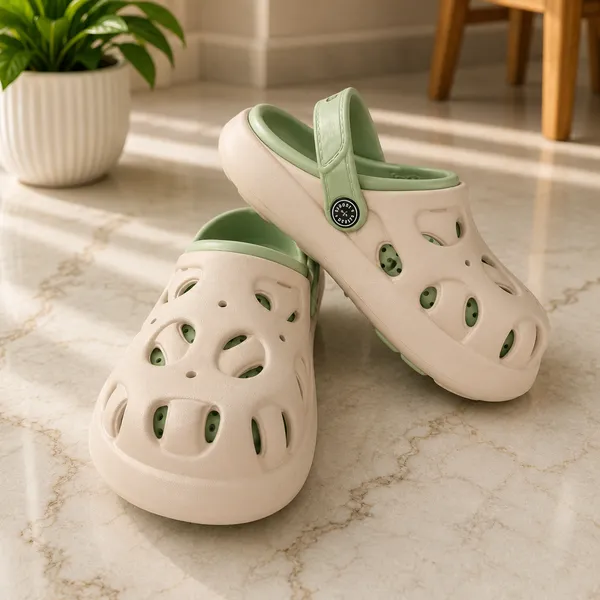 Kids_Lightweight_EVA_Garden_Clogs_|_Breathable_Anti-Slip_Slip-On_Sandals_with_Adjustable_Back_Strap_|_Soft_Cushioned_Casual_Clogs_for_Boys_&_Girls_|_Beige_&_Mint_Green
