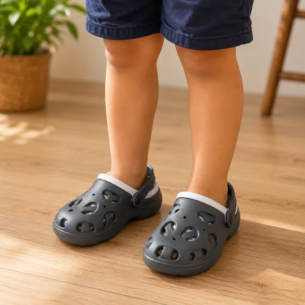 Kids_Lightweight_EVA_Garden_Clogs_|_Breathable_Anti-Slip_Slip-On_Sandals_with_Adjustable_Back_Strap_|_Soft_Cushioned_Casual_Clogs_for_Boys_&_Girls_|_Grey_&_White