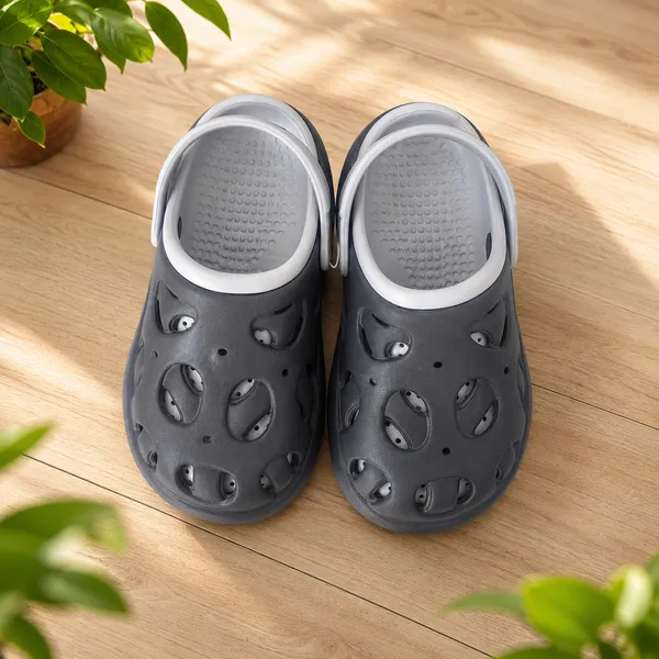 Kids_Lightweight_EVA_Garden_Clogs_|_Breathable_Anti-Slip_Slip-On_Sandals_with_Adjustable_Back_Strap_|_Soft_Cushioned_Casual_Clogs_for_Boys_&_Girls_|_Grey_&_White