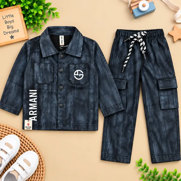 Life_Style_Boys_Textured_Jacket_And_Cargo_Pant_Set