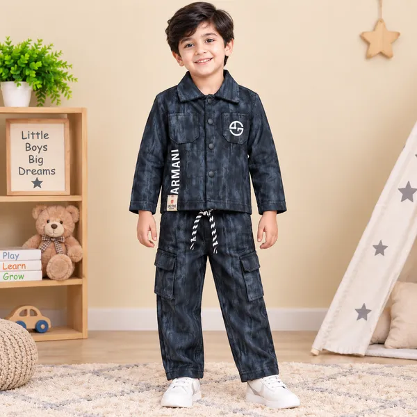 Life_Style_Boys_Textured_Jacket_And_Cargo_Pant_Set