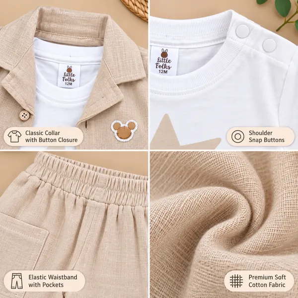 Little_Folks_Boys_Beige_Blazer,_Star_Printed_T-Shirt_&_Cargo_Pants_Set