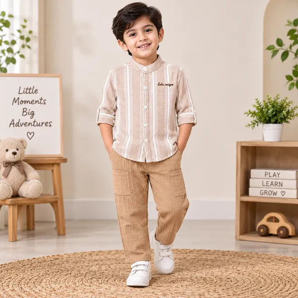 Little_Folks_Boys_Striped_Shirt_&_Cargo_Pants_Set