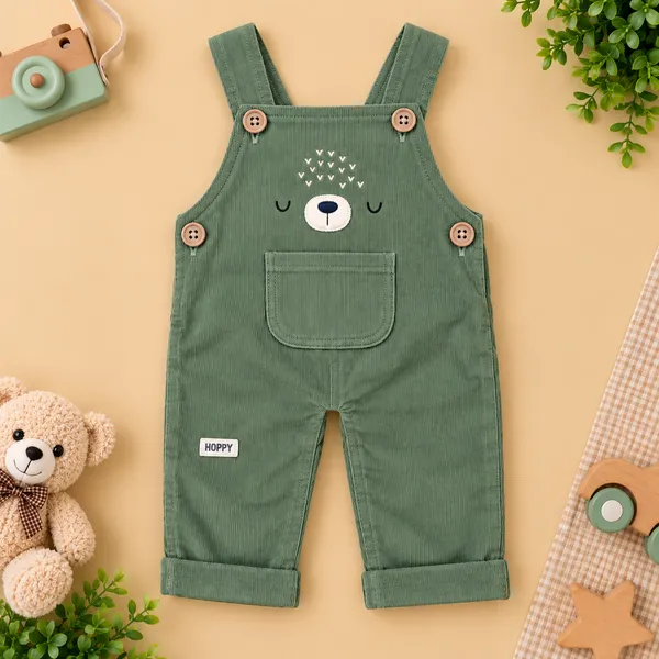 Little_Folks_Cotton_Bear_Face_Corduroy_Dungaree_Set