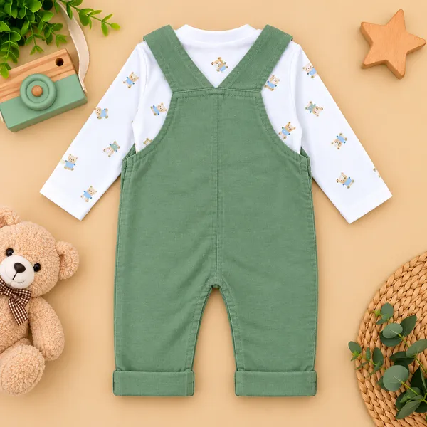 Little_Folks_Cotton_Bear_Face_Corduroy_Dungaree_Set