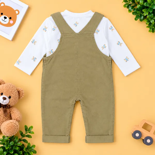 Little_Folks_Cotton_Bear_Face_Corduroy_Dungaree_Set