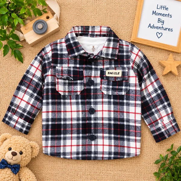 Little_Folks_Cotton_Checkered_Shirt,_Printed_T-Shirt_&_Cargo_Pant_Set