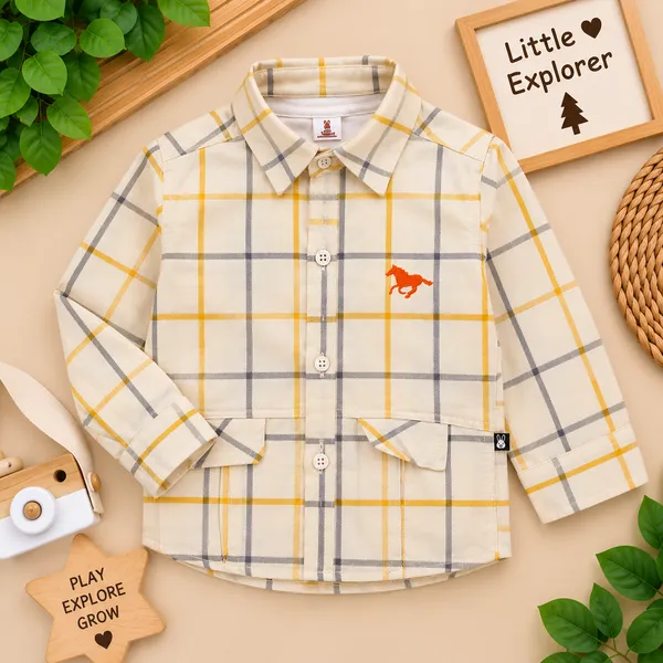 Little_Folks_Cotton_Checkered_Shirt,_Printed_T-Shirt_&_Cargo_Pant_Set