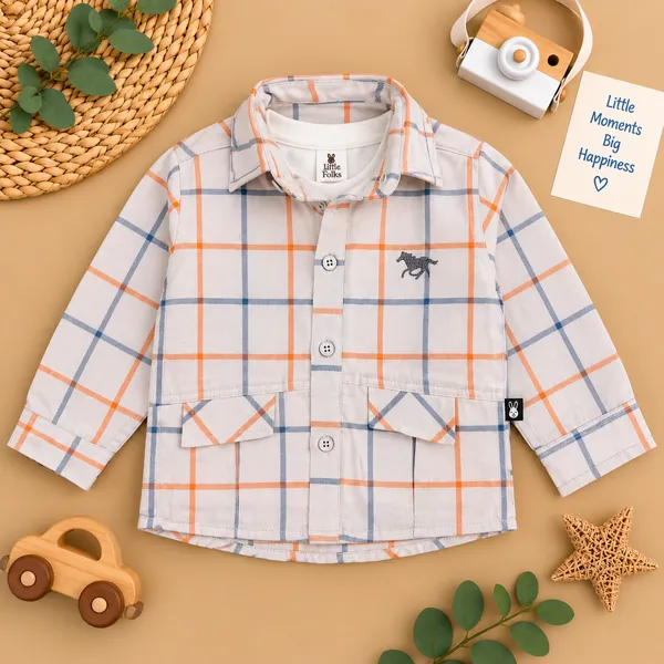 Little_Folks_Cotton_Checkered_Shirt,_Printed_T-Shirt_&_Cargo_Pant_Set