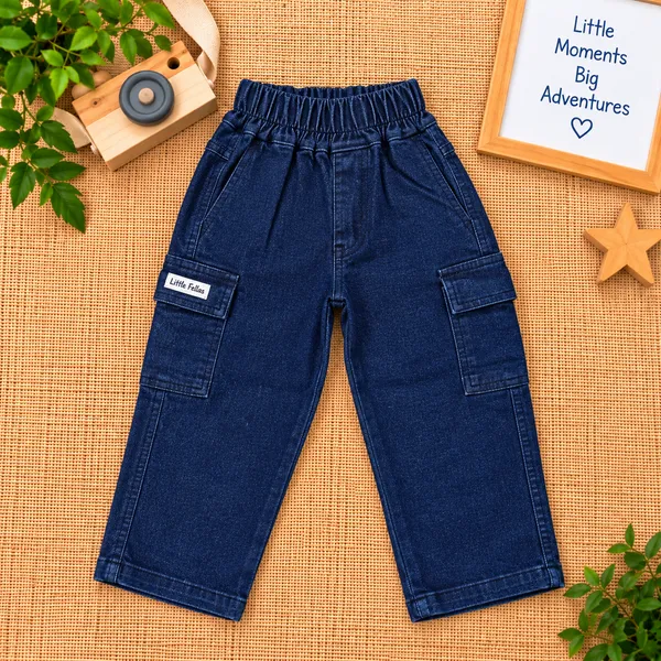 Little_Folks_Cotton_Checkered_Shirt,_Printed_T-Shirt_&_Cargo_Pant_Set