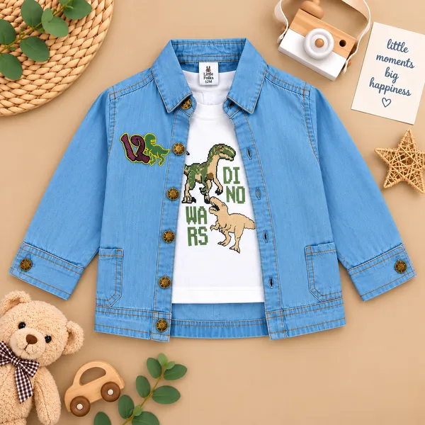 Little_Folks_Cotton_Denim_Jacket,_Printed_T-Shirt_&_Trousers_Set