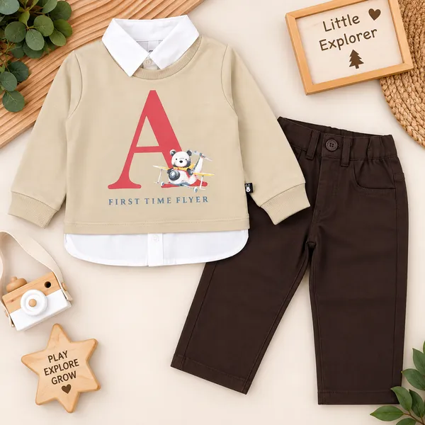 Little_Folks_Cotton_First_Time_Flyer_Sweatshirt_Style_Shirt_&_Trouser_Set