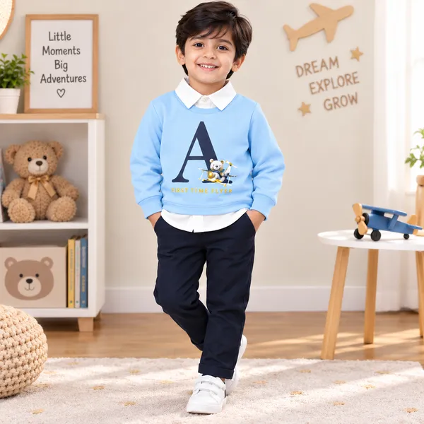 Little_Folks_Cotton_First_Time_Flyer_Sweatshirt_Style_Shirt_&_Trouser_Set