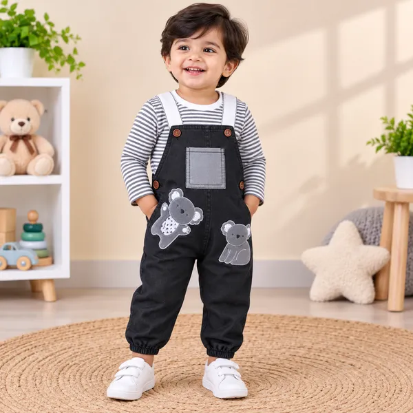 Little_Folks_Cotton_Striped_T-Shirt_&_Bear_Appliqu_Dungaree_Set