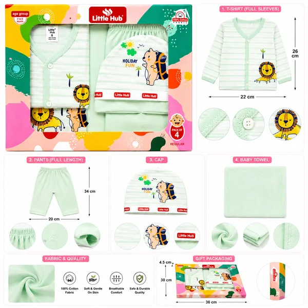 Little_Hub_4_Piece_Newborn_Baby_Gift_Set_100%_Cotton_Full_Sleeve_Clothing_Set_with_Cap_&_Baby_Towel_(0-6_Months)