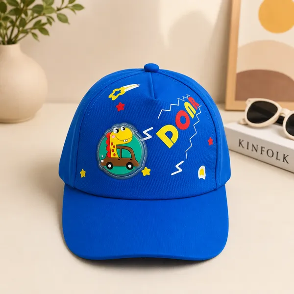 Kids_Cartoon_Cotton_Baseball_Cap_with_Dinosaur_Patch_|_Adjustable_Summer_Cap_|_Blue