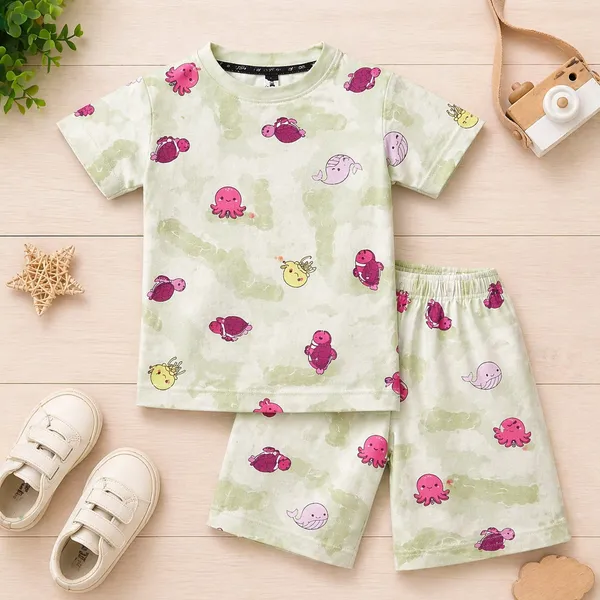 DOLPHIN_CUTE_CARTOON_PRINTED_KIDS_CO-ORD_SET_(T-SHIRT_&_SHORTS_COMBO)_FUN_SUMMER_COLLECTION
