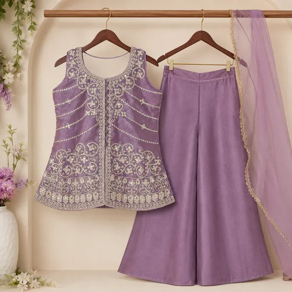 Girls_Embroidered_Kurti,_Palazzo_&_Dupatta_Set_|_Stylish_Ethnic_Party_Wear_Suit_for_Girls_|_Festive_Traditional_Outfit