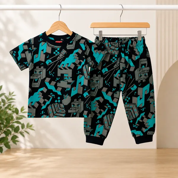 Babyhug_Boys_Cotton_Half_Sleeve_T-Shirt_&_Full_Length_Jogger_Pant_Night_Suit_Set_|_Green_Character_Print_|_Soft_&_Comfortable_Kids_Sleepwear