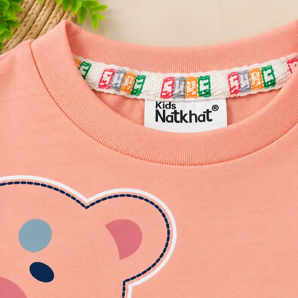 Natkhat_Cute_Bear_Print_Full_Sleeve_T-Shirt_&_Checkered_Pant_Set