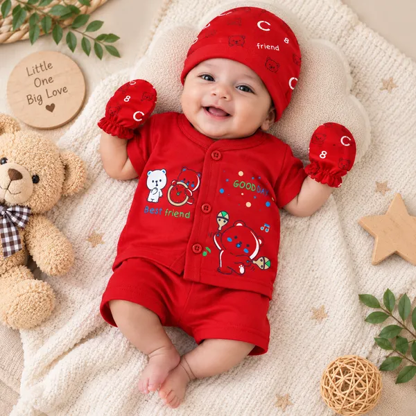 Natkhat_Cute_Teddy_Bear_Printed_Baby_5-Piece_Set_with_Cap_&_Mittens