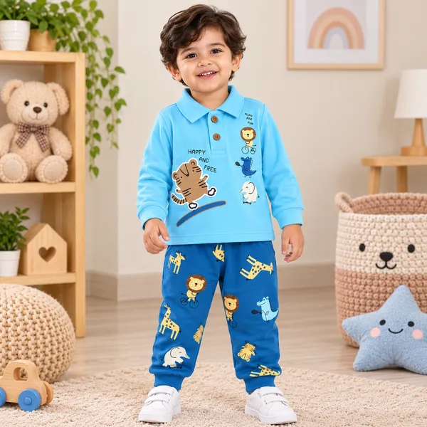 Natkhat_Happy_&_Free_Animal_Print_Polo_T-Shirt_&_Jogger_Set