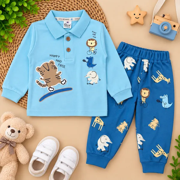 Natkhat_Happy_&_Free_Animal_Print_Polo_T-Shirt_&_Jogger_Set