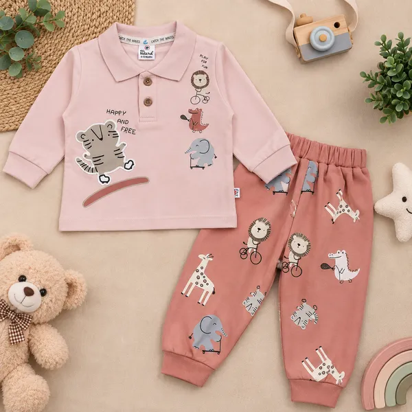 Natkhat_Happy_&_Free_Animal_Print_Polo_T-Shirt_&_Jogger_Set