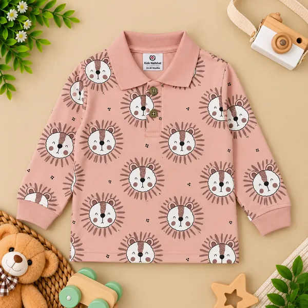 Natkhat_Little_Roar_Lion_Print_Polo_T-Shirt_&_Jogger_Set